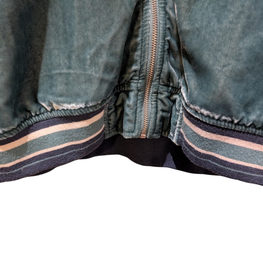American Eagle Teal  Velvet Zip-Up Jacket - Picture 7 of 10